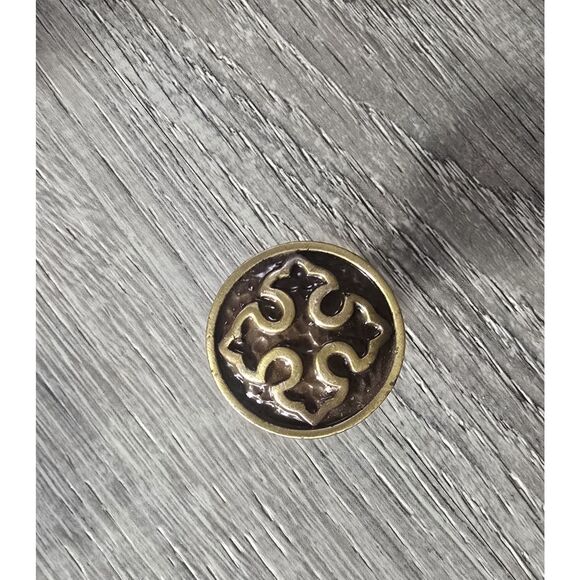 Lot of 14 Amerock Brown/Brass Cross 1 1/4" Round Cabinet Knob BP-763- AE  Rare - Picture 1 of 6
